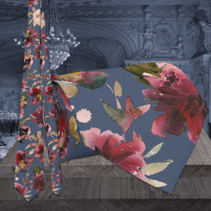 Cravate Mariage de la marine Burgundy Raspberry rose Peony