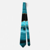 Cravate Mariage de motif de carrelage de l'agate Turquoise (Devant)