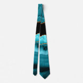 Cravate Mariage de motif de carrelage de l'agate Turquoise (Dos)
