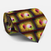 Cravate mariage de Titania ; Duo floral de baie saumonée (Roulé)