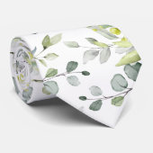 Cravate Mariage de verdure blanc Eucalyptus (Roulé)