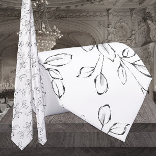 Cravate Mariage de verdure blanc Eucalyptus