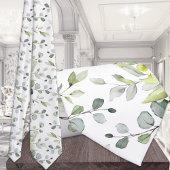 Cravate Mariage de verdure blanc Eucalyptus