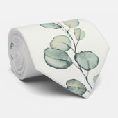 Cravate Mariage de verdure d'eucalyptus vert sauge (Roulé)