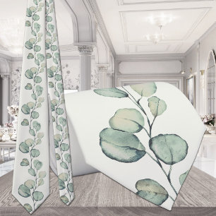 Cravate Mariage de verdure d'eucalyptus vert sauge