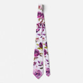 Cravate Mariage de violet rose Peony & Orchid Garden (Devant)