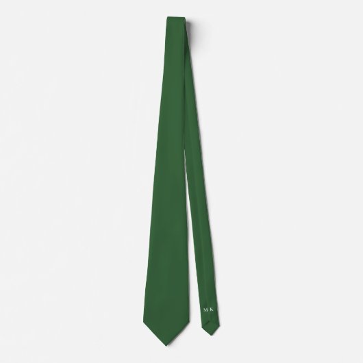 Cravate Mariage des initiales Hunter Green Groom et Grooms (Devant)