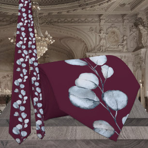 Cravate Mariage d'Eucalyptus Bleu Dusty