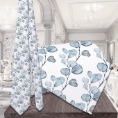 Cravate Mariage Dusty Blue Small Eucalyptus Sprigs