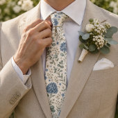 Cravate Mariage élégant Hydrangea & Eucalyptus