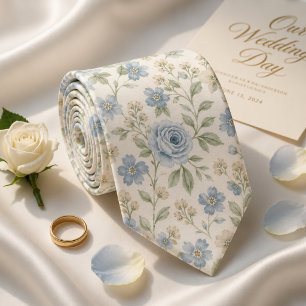 Cravate Mariage élégant pastel bleu poussiéreux