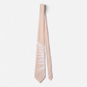 Cravate Mariage Élégant Soft Peach White Fern Simplement É