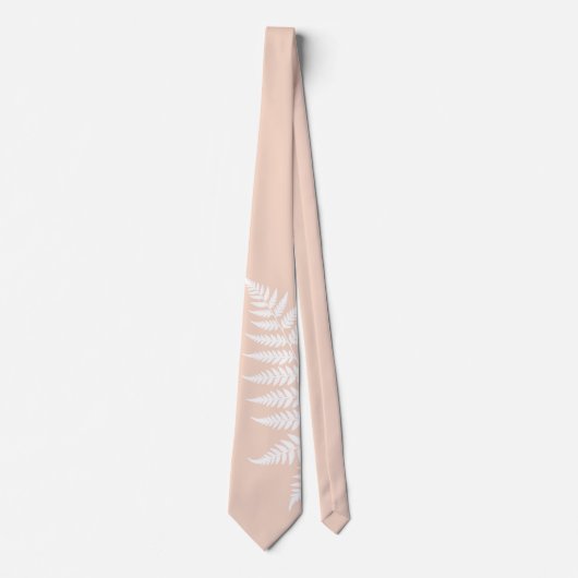 Cravate Mariage Élégant Soft Peach White Fern Simplement É (Devant)