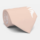 Cravate Mariage Élégant Soft Peach White Fern Simplement É (Roulé)