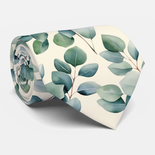 Cravate Mariage Eucalyptus (Roulé)