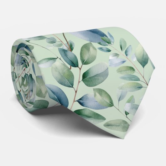 Cravate Mariage Eucalyptus (Roulé)