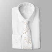 Cravate Mariage Eucalyptus Blanc Pur & Contour Doré (Attaché)