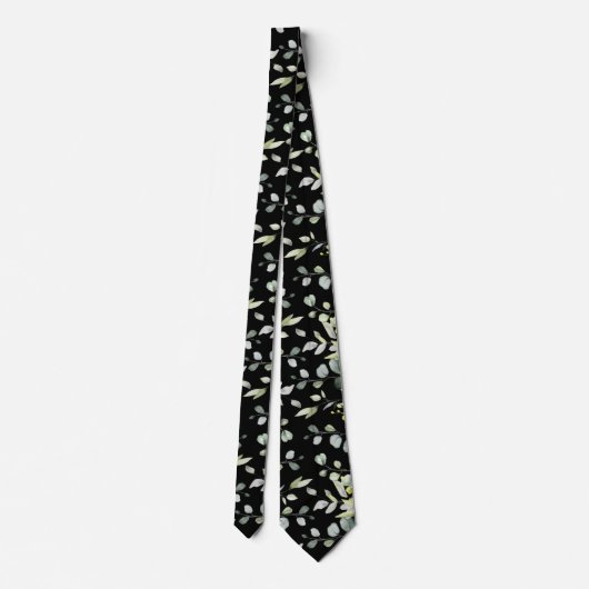 Cravate Mariage Eucalyptus noir (Dos)