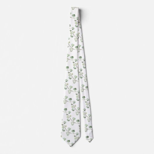 Cravate Mariage Eucalyptus vert (Devant)