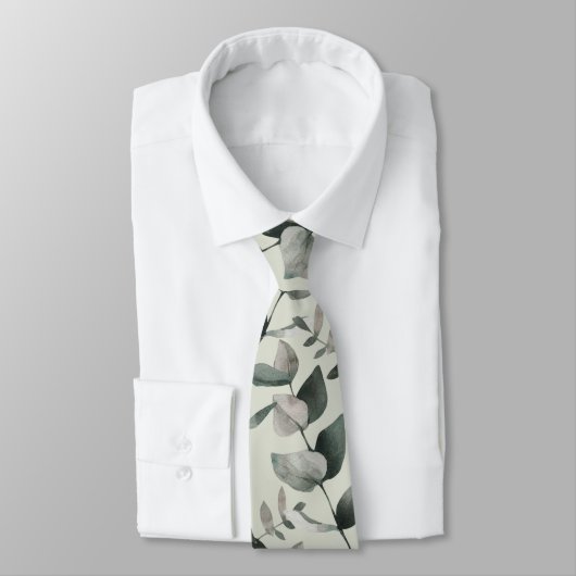 Cravate Mariage Eucalyptus Vert Sage élégant (Attaché)