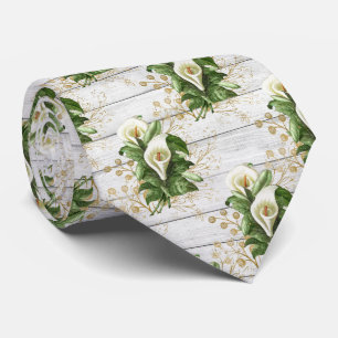 Cravate Mariage Fleur Rustique Calla Lily
