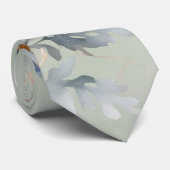 Cravate Mariage Fleur sauvage bleu foncé Sage Green (Roulé)