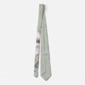 Cravate Mariage Fleur sauvage bleu foncé Sage Green (Dos)