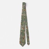 Cravate Mariage Fleur Sauvage Verte (Devant)