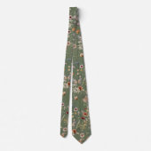 Cravate Mariage Fleur Sauvage Verte (Dos)
