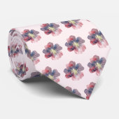 Cravate Mariage Floral Aquarelle Rose et Nuit (Roulé)