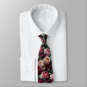 Cravate Mariage floral Berry & Blush Pink Peony (Attaché)