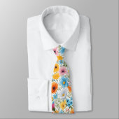 Cravate Mariage Floral Blanc (Attaché)