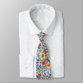 Cravate Mariage Floral Bleu (Attaché)