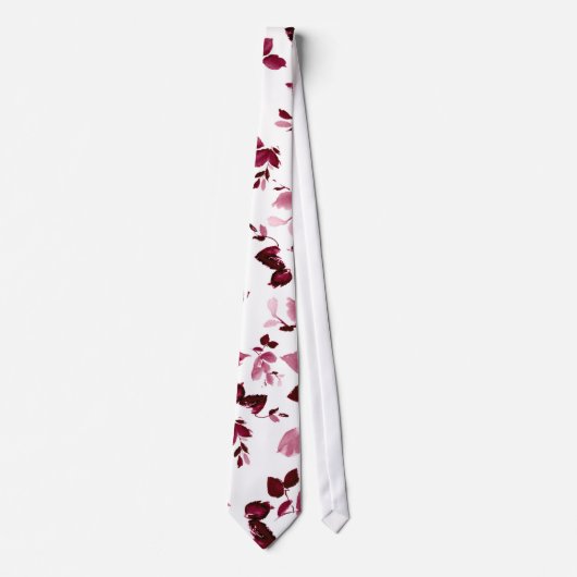 Cravate Mariage floral de Bourgogne Necktie (Devant)