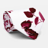 Cravate Mariage floral de Bourgogne Necktie (Roulé)