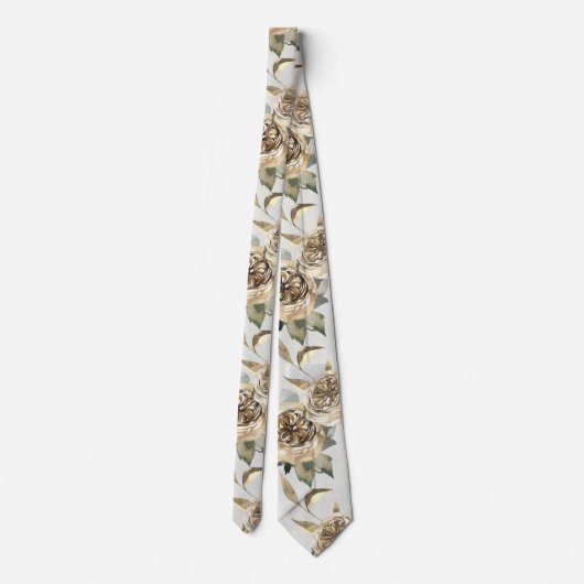 Cravate Mariage Floral Gold & Greenery (Dos)