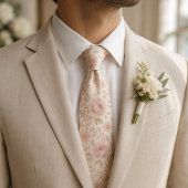 Cravate Mariage Floral Rose Blush Douce