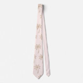 Cravate mariage fond Tropical Palm Blush or (Devant)
