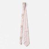 Cravate mariage fond Tropical Palm Blush or (Dos)