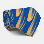 Cravate Mariage Groom Gold et Blue (Roulé)