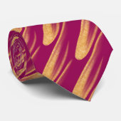 Cravate Mariage Groom Gold et Raspberry Red (Roulé)