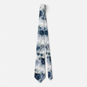 Cravate Mariage Marine Bleu Blancs en cascade (Devant)