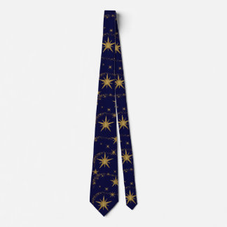 Cravate Mariage masculin de l'étoile d'or bleu de la Marin