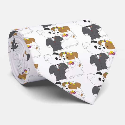 Cravate Mariage mignon de chiot (Roulé)