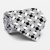Cravate Mariage moderne Bauhaus noir et blanc (Roulé)