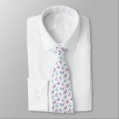 Cravate Mariage Motif de papillon bleu violet (Attaché)