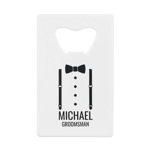 Cravate Mariage noir Groomsmen personnalisé (Devant)