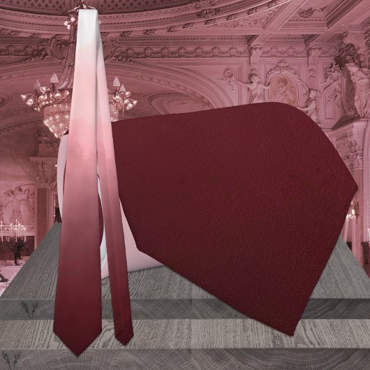 Cravate Mariage ombré de bordeaux à rose