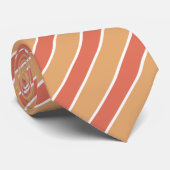 Cravate Mariage rayé Terracotta chaud et sable (Roulé)
