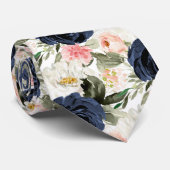 Cravate Mariage Rose Blush ArtsApp H2 Navy (Roulé)
